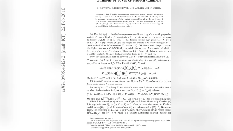 $K$-theory of cones of smooth varieties