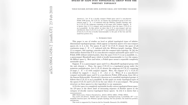 Spaces of maps into topological group with the Whitney topology