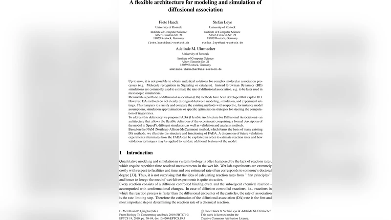 A flexible architecture for modeling and simulation of diffusional   association