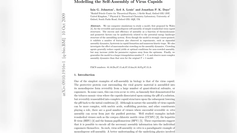 Modelling the Self-Assembly of Virus Capsids