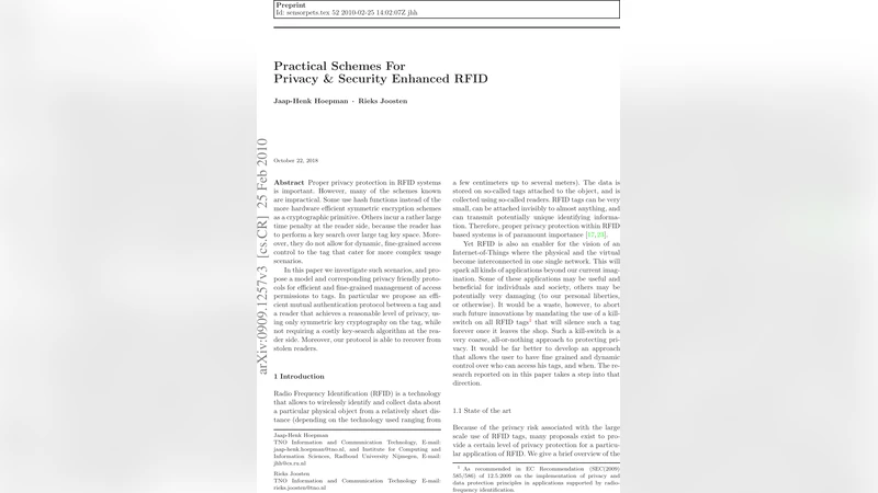 Practical Schemes For Privacy & Security Enhanced RFID