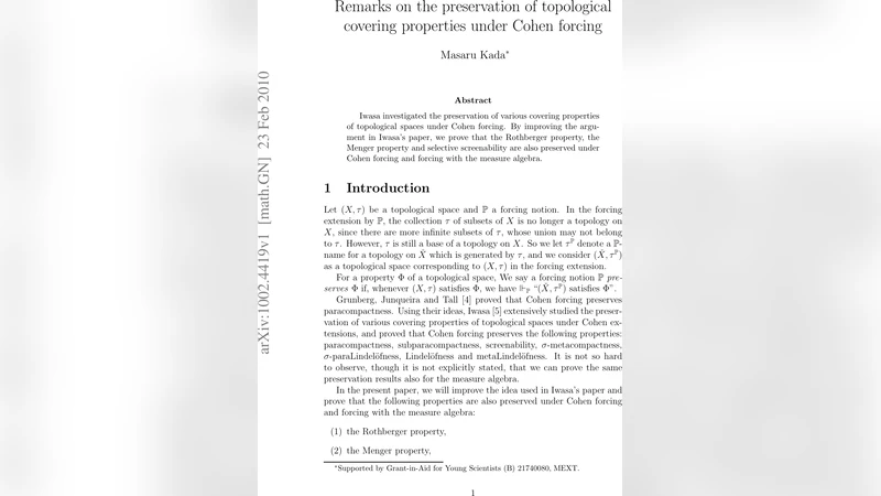 Remarks on the preservation of topological covering properties under   Cohen forcing