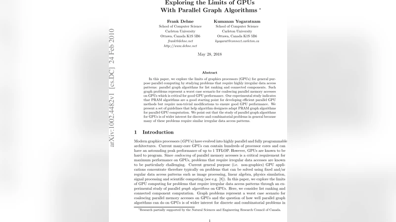 Exploring the Limits of GPUs With Parallel Graph Algorithms