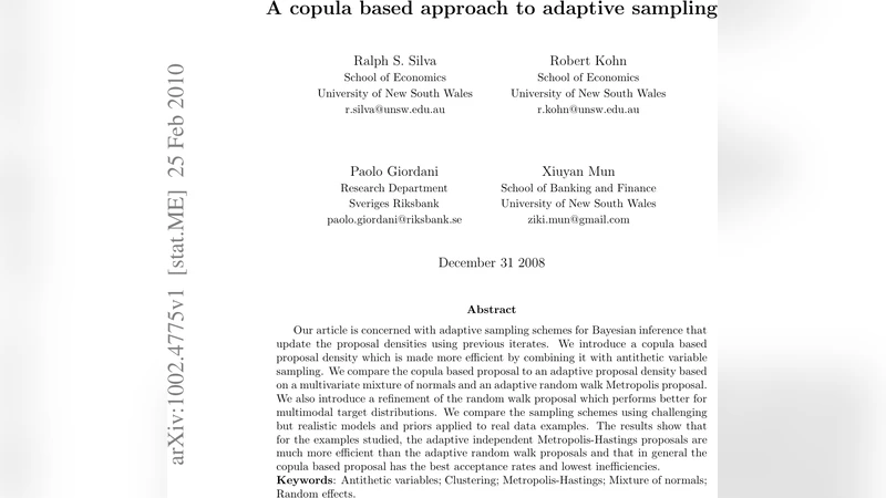 A copula based approach to adaptive sampling