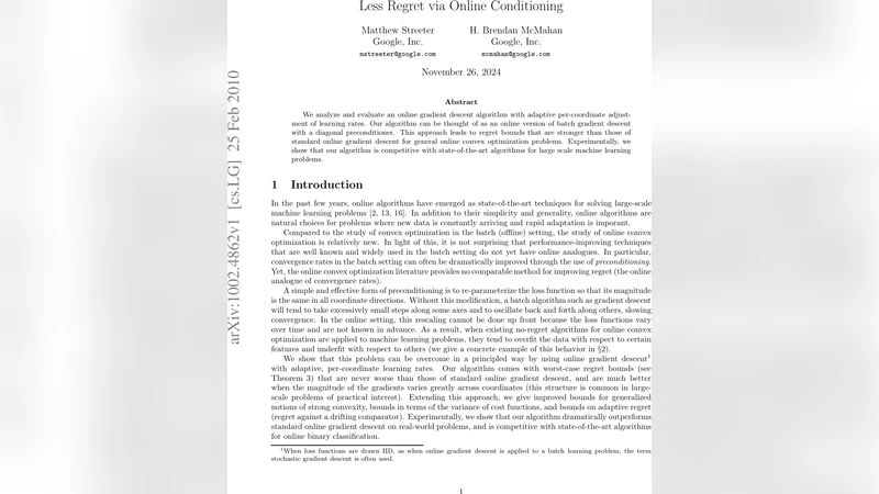 Less Regret via Online Conditioning