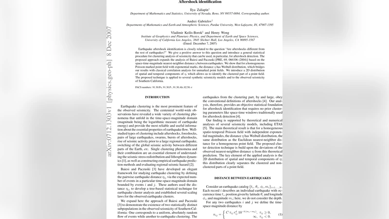 Aftershock identification