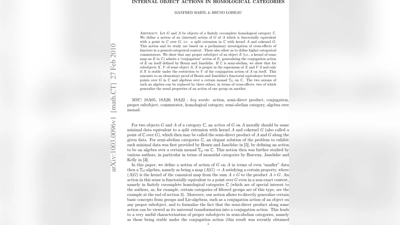 Internal object actions in homological categories