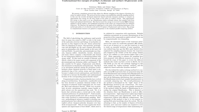 Conformational free energies of methyl-$alpha$-L-iduronic and   methyl-$beta$-D-glucuronic acids in water