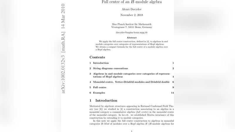 Full centre of an H -module algebra