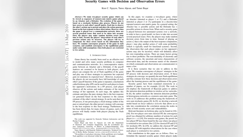 Security Games with Decision and Observation Errors