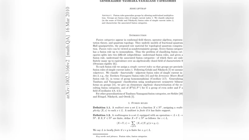 Generalized Tambara-Yamagami categories