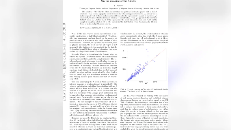On the meaning of the h-index