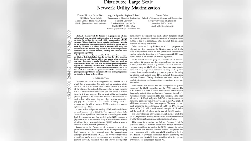 Distributed Large Scale Network Utility Maximization