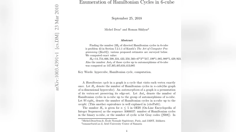 Enumeration of Hamiltonian Cycles in 6-cube