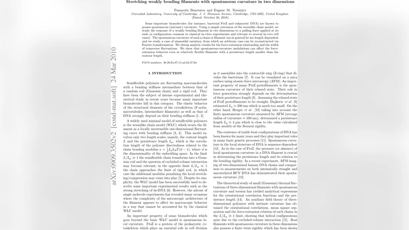 Stretching weakly bending filaments with spontaneous curvature in two   dimensions