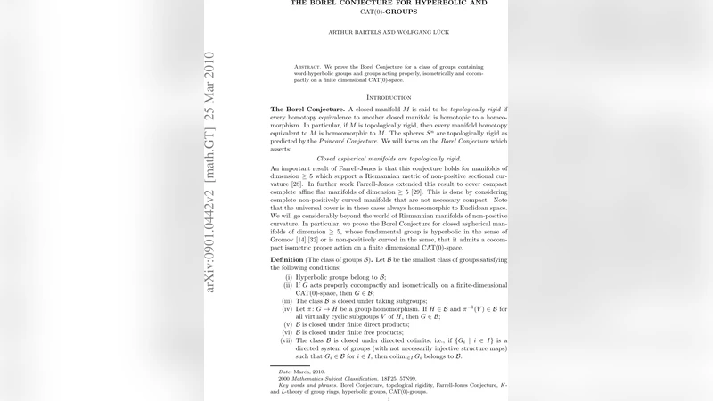 The Borel Conjecture for hyperbolic and CAT(0)-groups