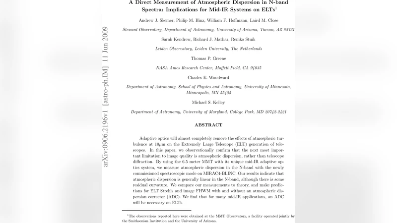 A Direct Measurement of Atmospheric Dispersion in N-band Spectra:   Implications for Mid-IR Systems on ELTs