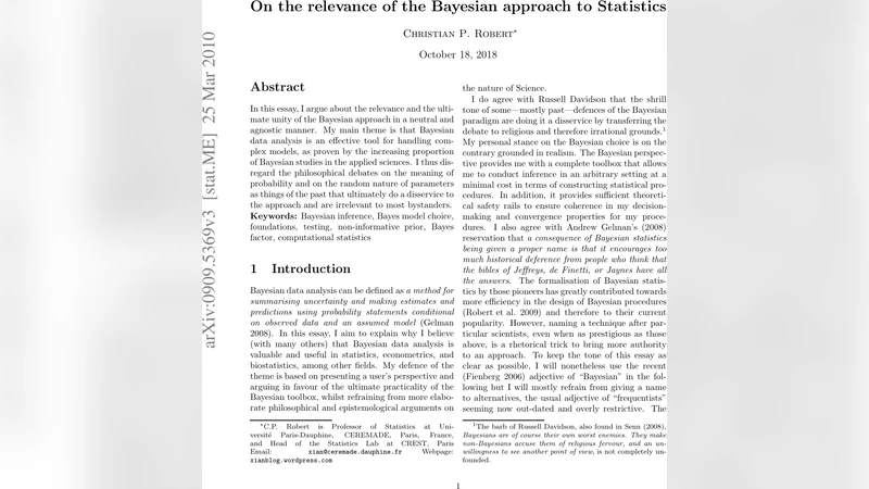 On the relevance of the Bayesian approach to Statistics
