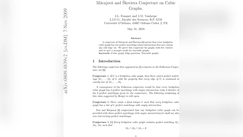 Macajova and v{S}koviera Conjecture on Cubic Graphs