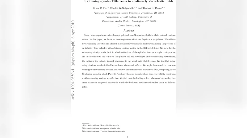 Swimming speeds of filaments in nonlinearly viscoelastic fluids