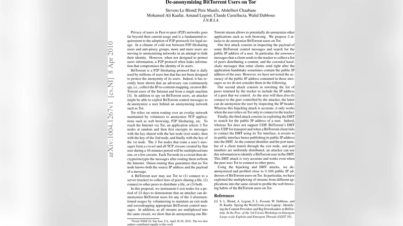 De-anonymizing BitTorrent Users on Tor