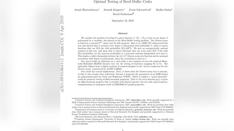 Optimal Testing of Reed-Muller Codes