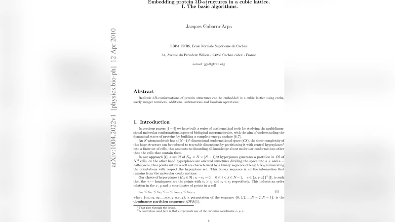 Embedding protein 3D-structures in a cubic lattice. I. The basic   algorithms