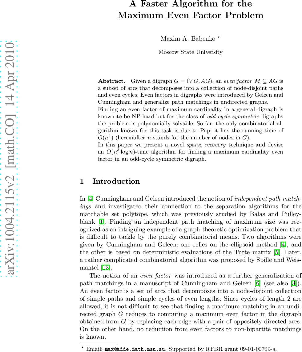 A Faster Algorithm for the Maximum Even Factor Problem
