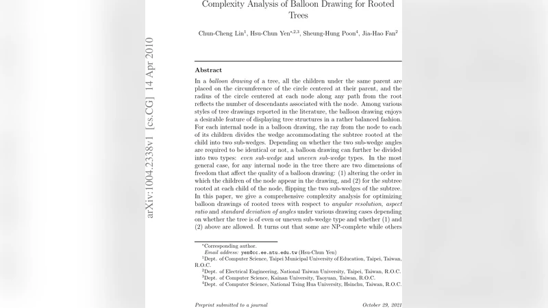 Complexity Analysis of Balloon Drawing for Rooted Trees