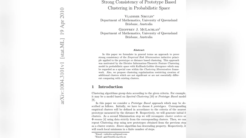 Strong Consistency of Prototype Based Clustering in Probabilistic Space