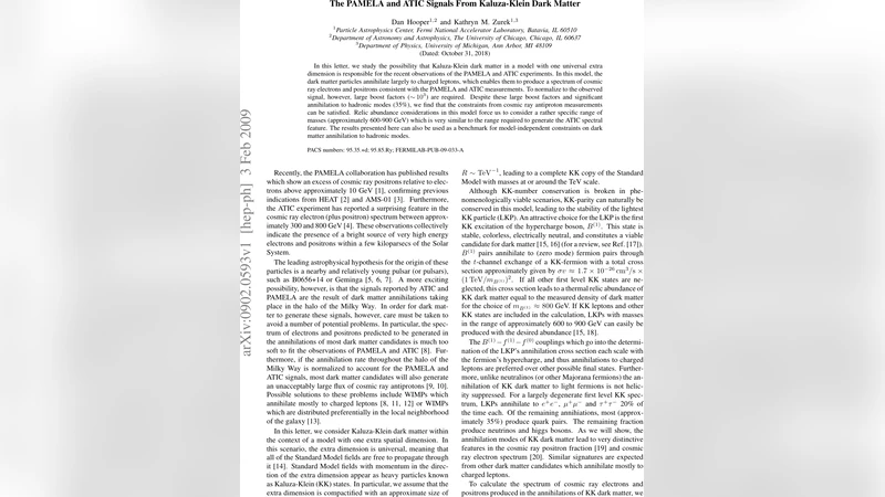 The PAMELA and ATIC Signals From Kaluza-Klein Dark Matter