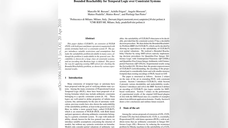 Bounded Reachability for Temporal Logic over Constraint Systems
