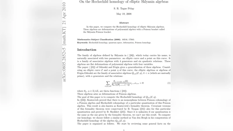 On the Hochschild homology of elliptic Sklyanin algebras
