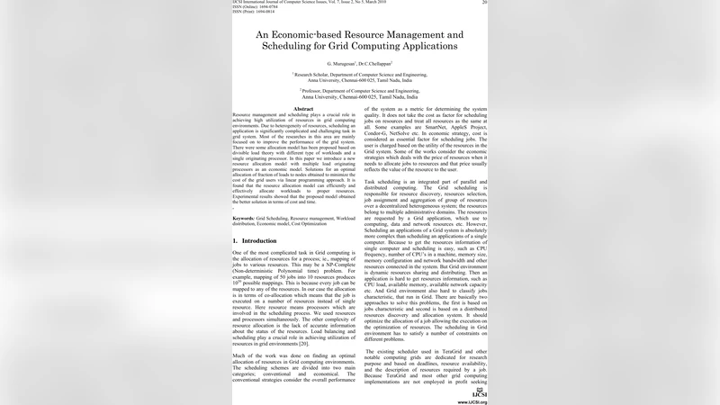 An Economic-based Resource Management and Scheduling for Grid Computing   Applications
