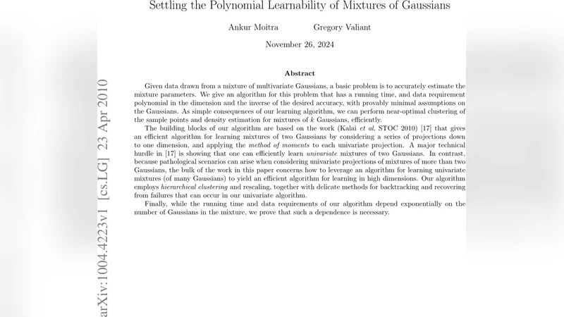 Settling the Polynomial Learnability of Mixtures of Gaussians
