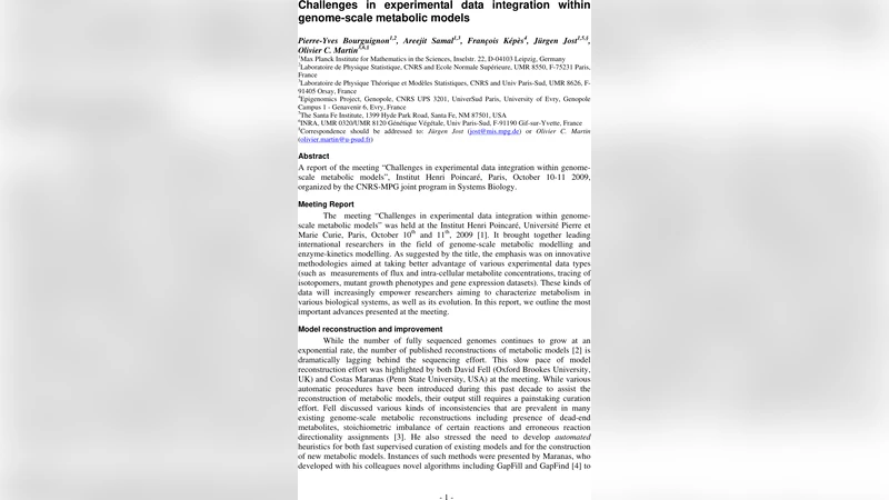 Challenges in experimental data integration within genome-scale   metabolic models