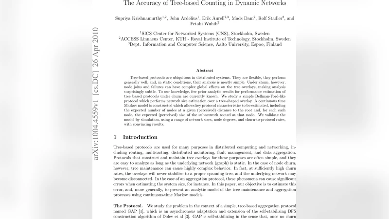 The Accuracy of Tree-based Counting in Dynamic Networks