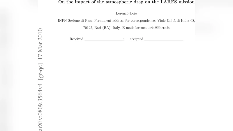 On the impact of the atmospheric drag on the LARES mission