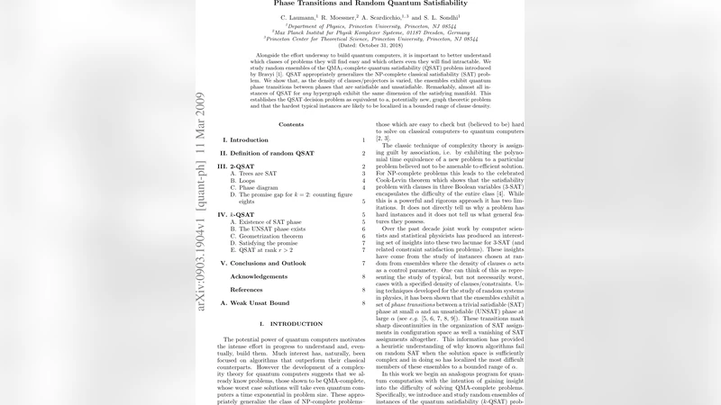 Phase transitions and random quantum satisfiability
