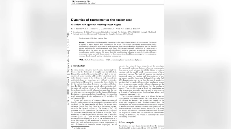Dynamics of tournaments: the soccer case