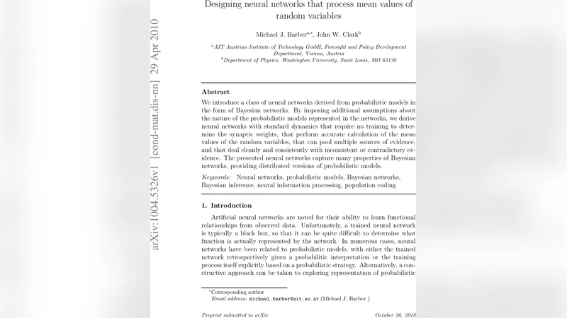 Designing neural networks that process mean values of random variables