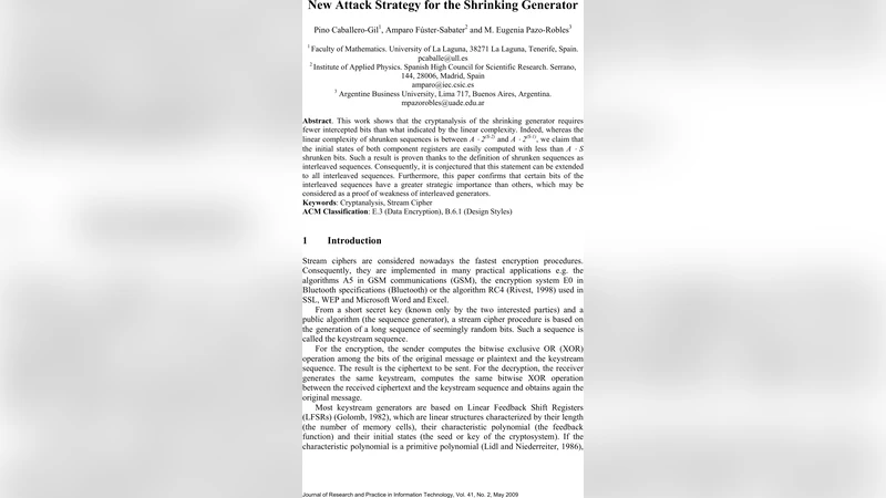 New Attack Strategy for the Shrinking Generator