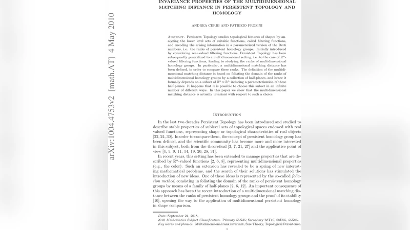 Invariance properties of the multidimensional matching distance in   Persistent Topology and Homology