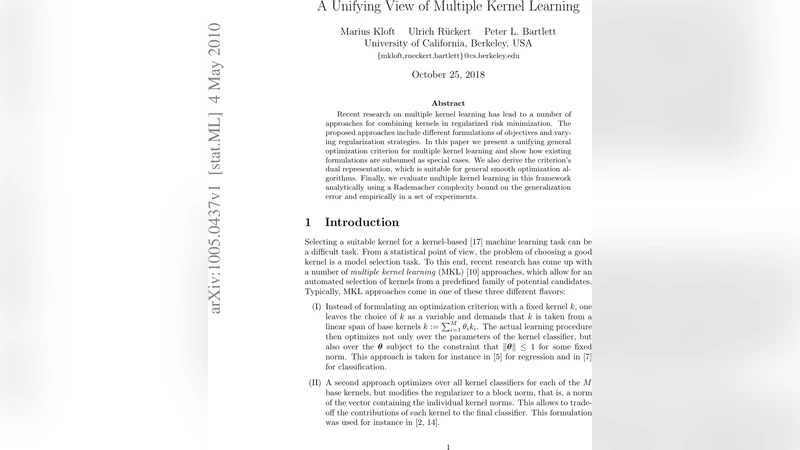 A Unifying View of Multiple Kernel Learning