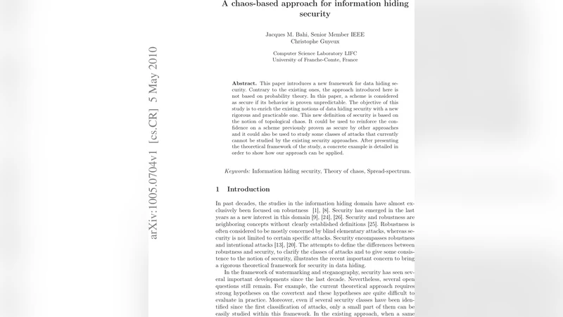 A chaos-based approach for information hiding security