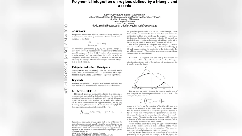 Polynomial integration on regions defined by a triangle and a conic