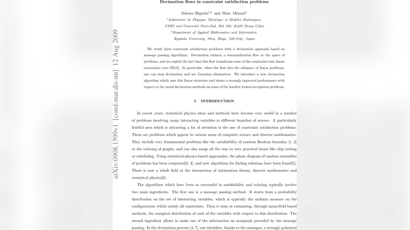 Decimation flows in constraint satisfaction problems