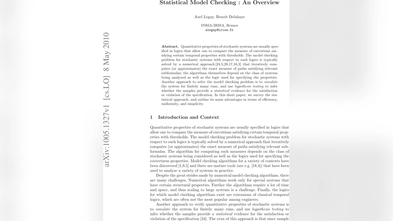 Statistical Model Checking : An Overview