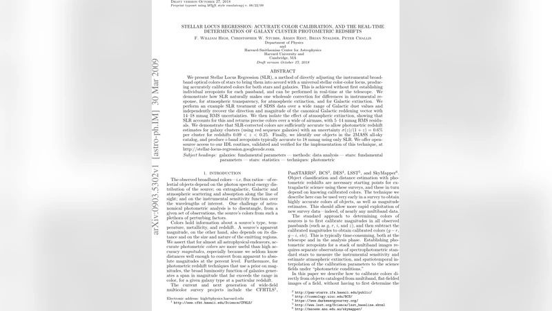 Stellar Locus Regression: Accurate Color Calibration, and the Real-time   Determination of Galaxy Cluster Photometric Redshifts