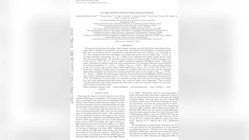 On The Maximum Mass of Stellar Black Holes